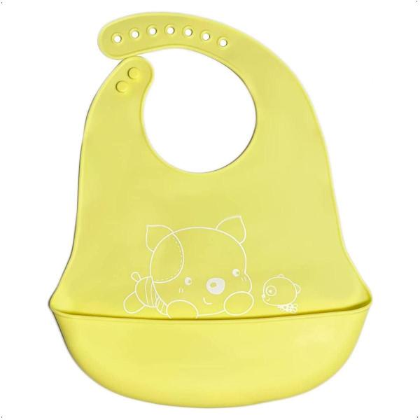 Imagem de Babador Silicone Cata Migalhas Impermeável Bpafree - Amarelo