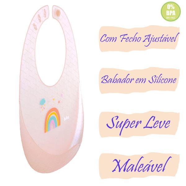 Imagem de Babador Silicone com Bolso Pega Migalhas para Bebê com Estojo para Guardar Buba 