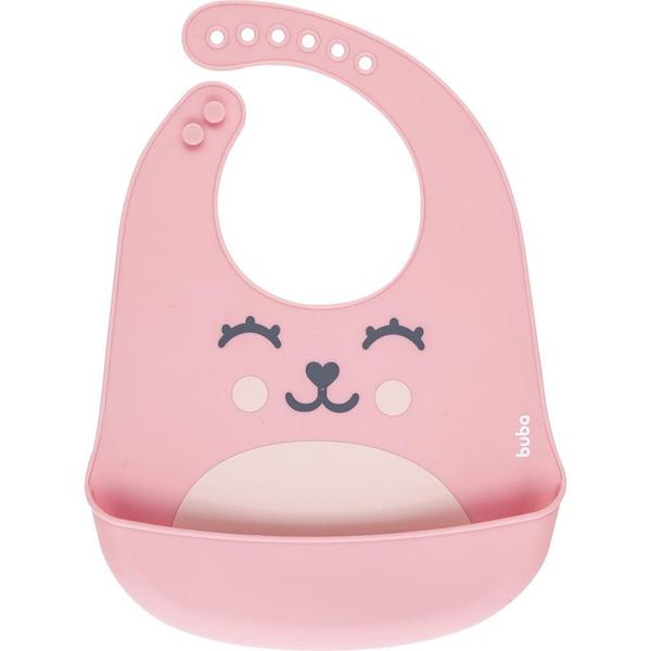 Imagem de Babador Silicone Com Pega  Migalhas - Gumy Rosa - Buba