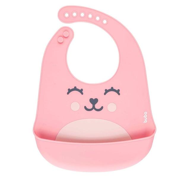 Imagem de Babador Silicone Pega Migalhas 3m+ Rosa - Buba