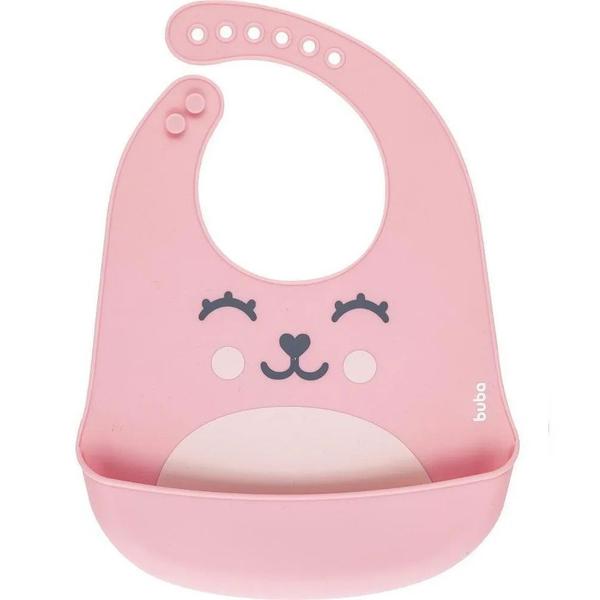 Imagem de Babador Silicone Pega Migalhas Gumy Rosa +3 Meses Buba