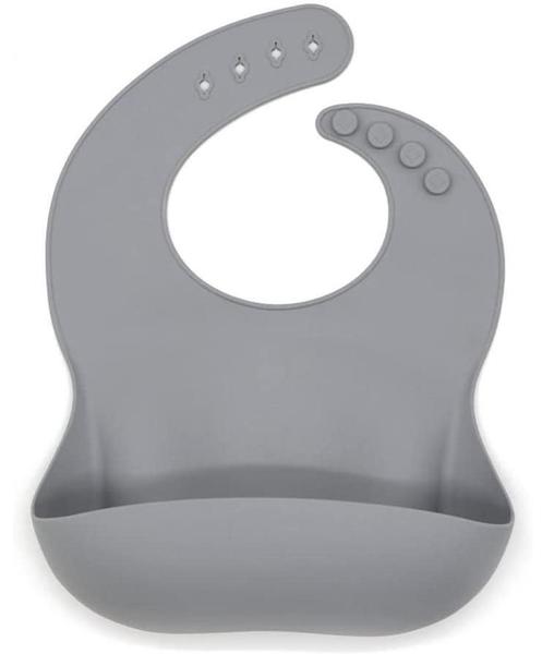 Imagem de Babador Silicone Tigela Ventosa E Talheres Luxo Cinza - Baby