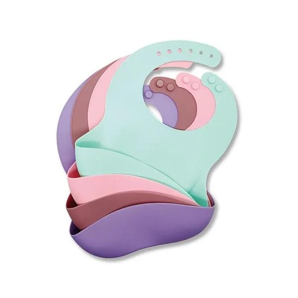 Babadores de Bebê à Prova d'Água de Silicone - Com Desenhos de Animais Fofos Imagem de Babadores de Bebê à Prova d'Água de Silicone - Com Desenhos de Animais Fofos