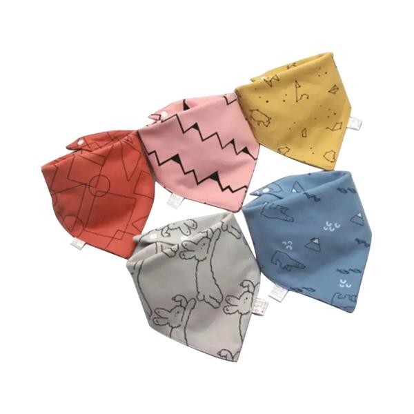 Imagem de Babadores de Bebê com Estampa Colorida de Desenho Animado - Bandana Triangular