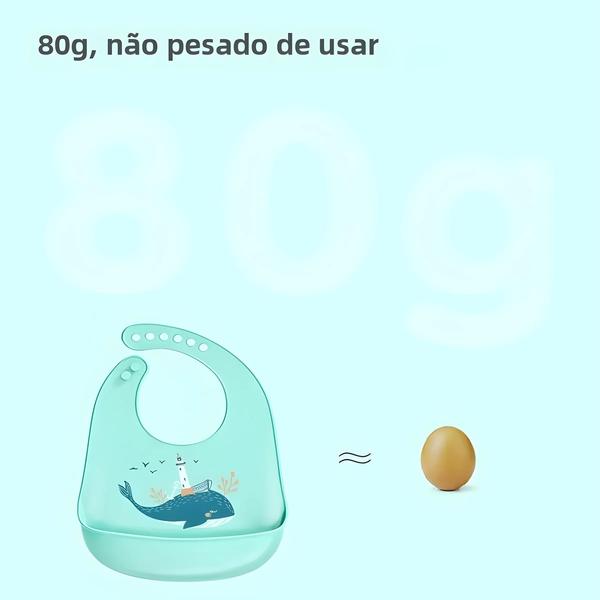 Imagem de Babadores de Silicone Impermeáveis e Ajustáveis para Bebês - Meninos e Meninas