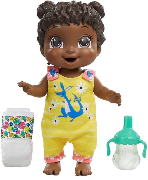 Imagem de Baby Alive Baby Gotta Bounce Doll, Kangaroo Outfit, Bounces com mais de 25 SFX e Giggles, Drinks and Wets, Black Hair Toy for Kids Ages 3 and Up