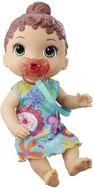 Imagem de Baby Alive Baby Lil Sounds: Interactive Brown Hair Baby Doll for Girls &amp Boys Ages 3 &amp Up, Faz 10 Efeitos sonoros, incluindo risos, gritos, boneca de bebê com chupeta