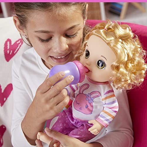 Imagem de Baby Alive Bunny Sleepover Baby Doll, Bonecas temáticas de 12 polegadas, Saco de Dormir & Acessórios de Boneca Com Tema de Coelho, Brinquedos para Meninas e Meninos de 3 Anos de Idade e Up, Cabelo Loiro (Exclusivo da Amazon)