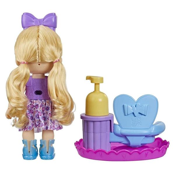 Imagem de Baby Alive Sudsy Styling Doll, cabelo loiro, inclui boneca de bebê de 12 polegadas, cadeira de salão, acessórios de boneca de bebê, brinquedos para meninas e meninos de 3 anos e para cima