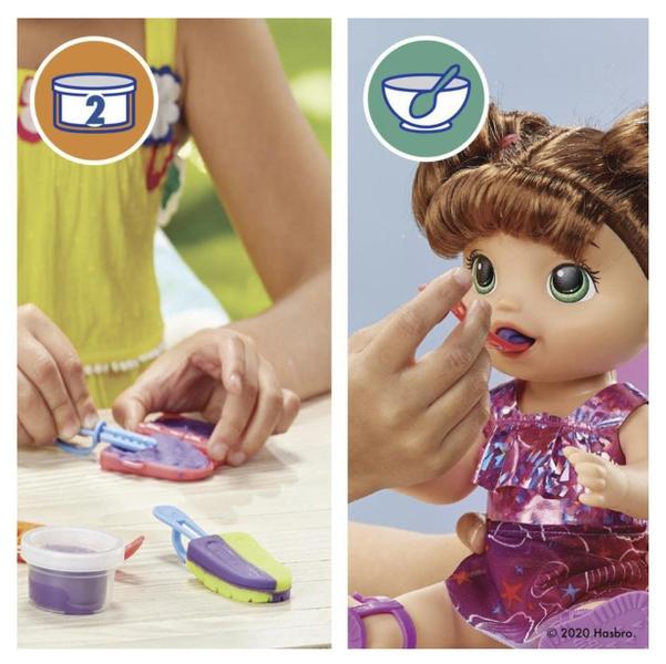 Imagem de Baby Alive Sunshine Snacks Doll, Eats and Poops, Summer-Themed Waterplay Baby Doll, Ice Pop Mold, Toy for Kids Ages 3 and Up, Brown Hair