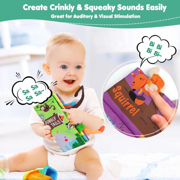 Imagem de Baby Books beiens Touch and Feel Crinkle Cloth Book 0-18M