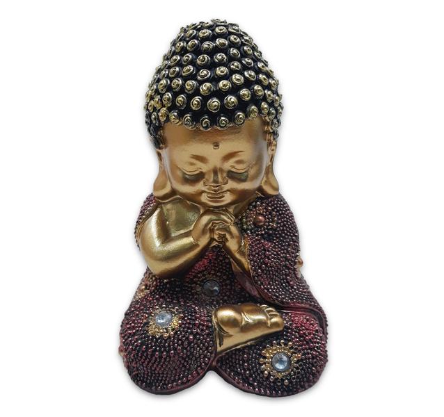 Imagem de Baby Buda da Sabedoria Buda Rezando Brilhante 12 cm