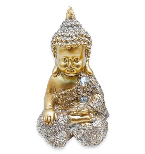 Baby Buda Tailandês Rezando Buda Meditando Brilhante 10 cm - Flash Imagem de Baby Buda Tailandês Rezando Buda Meditando Brilhante 10 cm