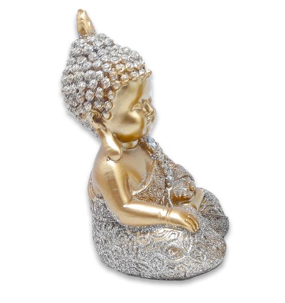 Baby Buda Tailandês Rezando Buda Meditando Brilhante 10 cm - Flash Imagem de Baby Buda Tailandês Rezando Buda Meditando Brilhante 10 cm
