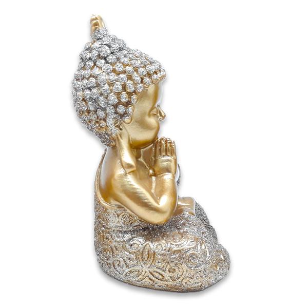 Baby Buda Tailandês Rezando Buda Orando Brilhante 10 cm - Flash Imagem de Baby Buda Tailandês Rezando Buda Orando Brilhante 10 cm