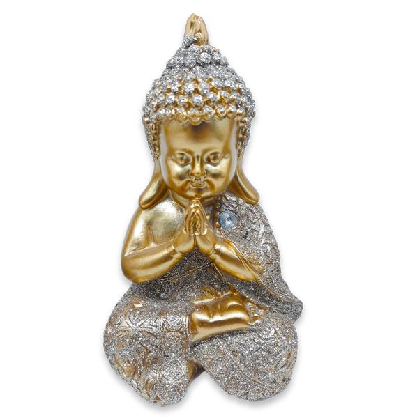 Baby Buda Tailandês Rezando Buda Orando Brilhante 10 cm - Flash Imagem de Baby Buda Tailandês Rezando Buda Orando Brilhante 10 cm