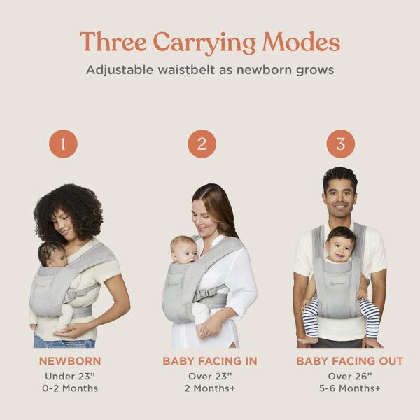 Imagem de Baby Carrier Wrap Ergobaby Embrace Cozy Newborn Lavado de Preto