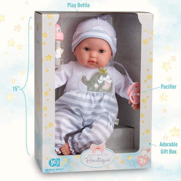 Baby Doll JC Toys Berenguer Boutique de 15 polegadas com mamadeira e chupeta Imagem de Baby Doll JC Toys Berenguer Boutique de 15 polegadas com mamadeira e chupeta