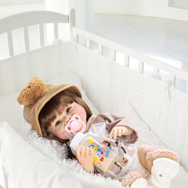 Imagem de Baby Dollhood Realistic Girl 45 cm de silicone com acesso.