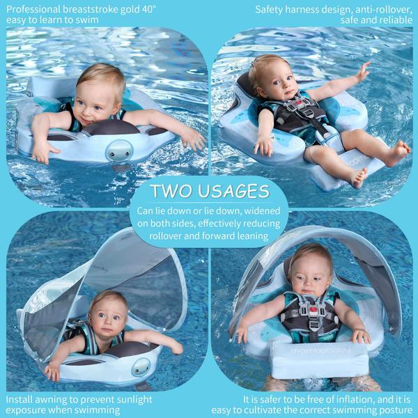 Imagem de Baby Float Lurui Mambobaby para piscina com dossel de 3 a 24 meses