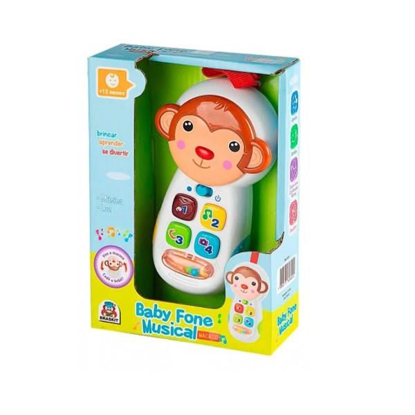 Imagem de Baby Fone Musical Macaco  Braskit