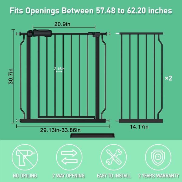 Imagem de Baby Gate ALLAIBB Extra Wide Walk Through White 146-158 cm