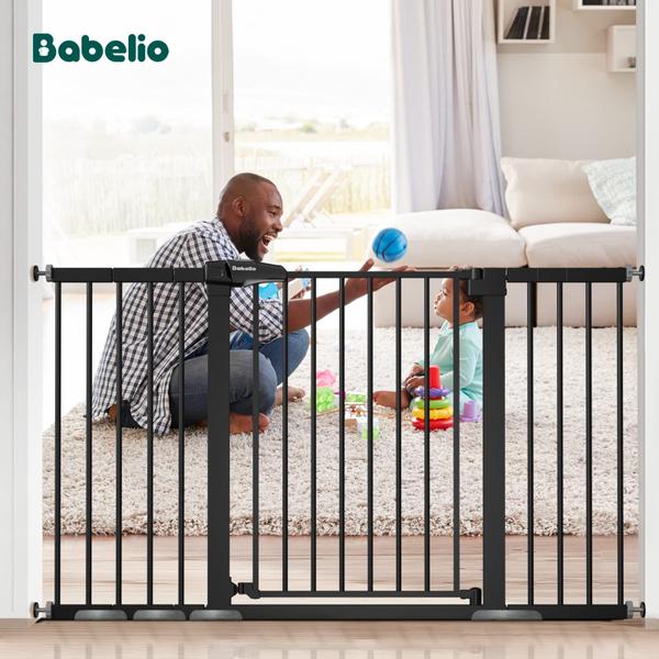 Imagem de Baby Gate BABELIO Extra Wide 74-140 cm com fechamento automático preto