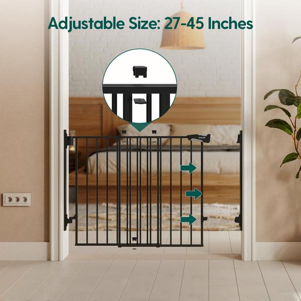 Imagem de Baby Gate BABELIO Sem Barra Inferior 68-114 cm com fechamento automático preto