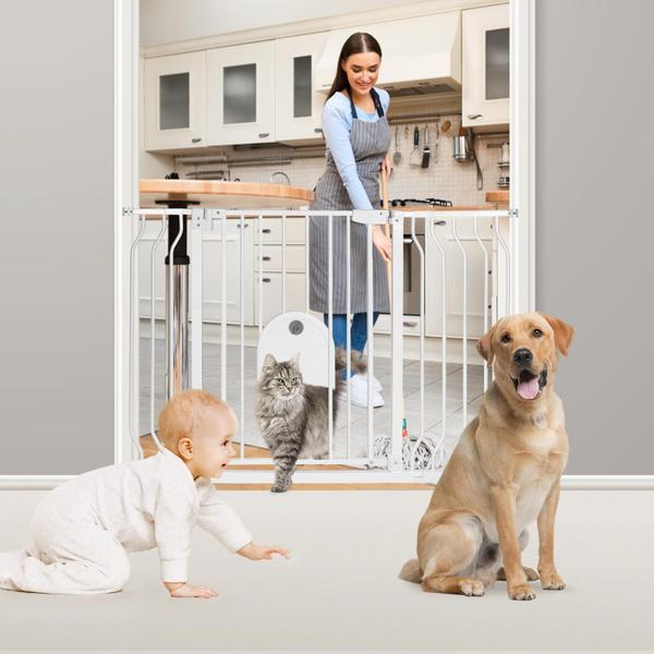 Imagem de Baby Gate HUNTEA Auto Close com porta Cat de 75-123 cm de metal de segurança