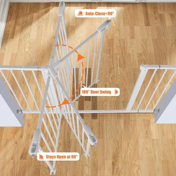 Imagem de Baby Gate Keny 29-47,3 cm, extra largo para escadas, fechamento automático