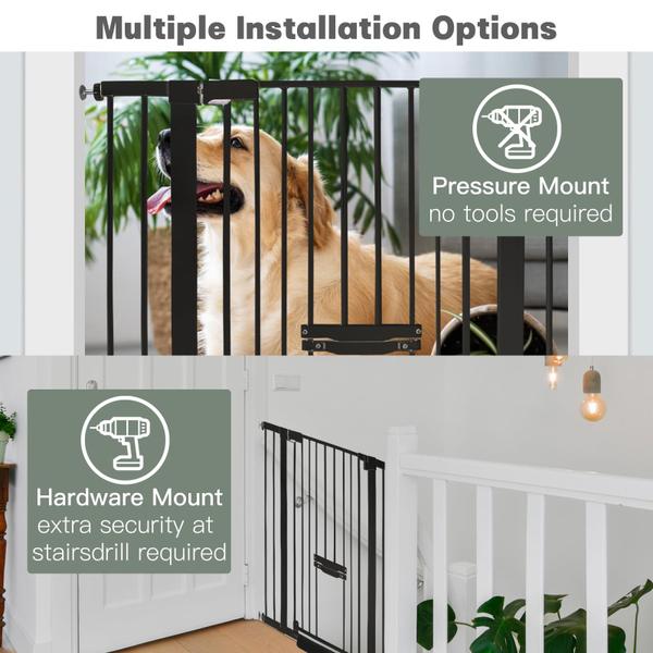 Imagem de Baby Gate SHYUJAJIE 94 cm de altura com porta para gatos pequenos com fechamento automático