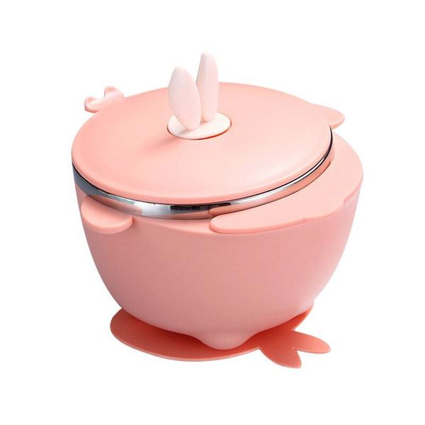 Imagem de Baby Inoxidável Aço Térmico Tigela Infantil Alimentando louças de sucção forte tigelas de sucção crianças treinando pratos de segurança Dinnerware MBG0517 Louça