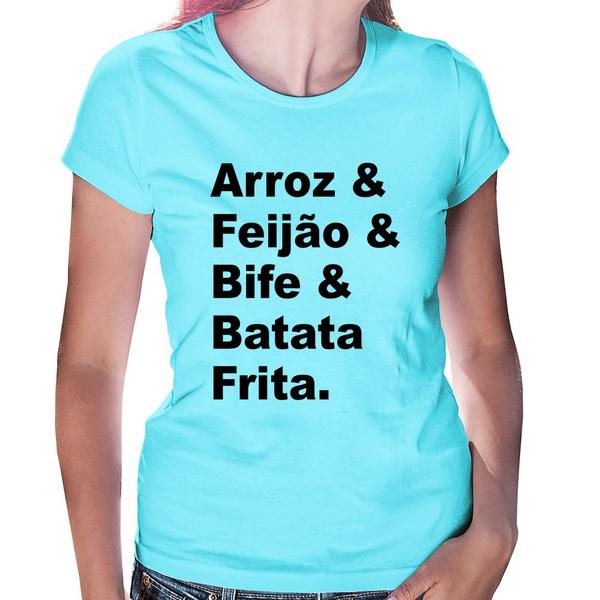 Imagem de Baby Look Arroz & Feijão & Bife & Batata Frita - Foca na Moda