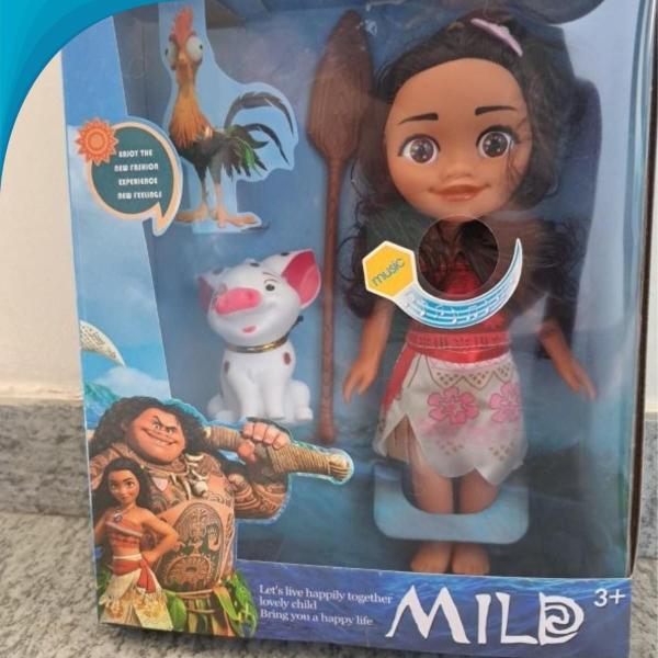 Imagem de Baby Moana Boneca Infantil Articulada Colorida Para Crianças