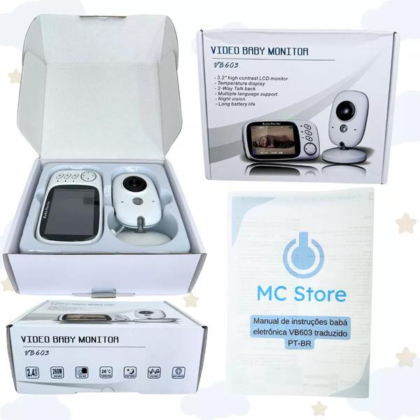 Baby Monitor babá eletrônica sem fio com câmera noturna automática e sensor de temperatura 110V/220V - Afc Imagem de Baby Monitor babá eletrônica sem fio com câmera noturna automática e sensor de temperatura 110V/220V