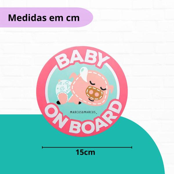 Imagem de Baby On Board Adesivo Vidro Carro Segurança Marcus & Marcus