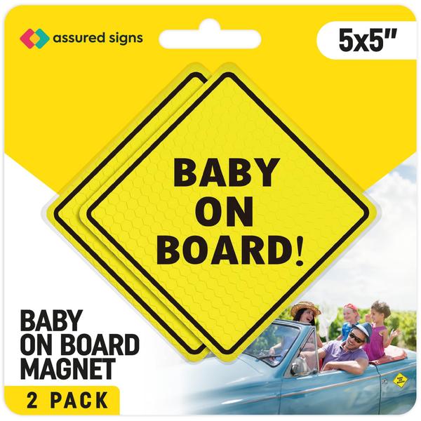 Imagem de Baby on Board Magnet Assured Signs, pacote com 5 x 5 cm