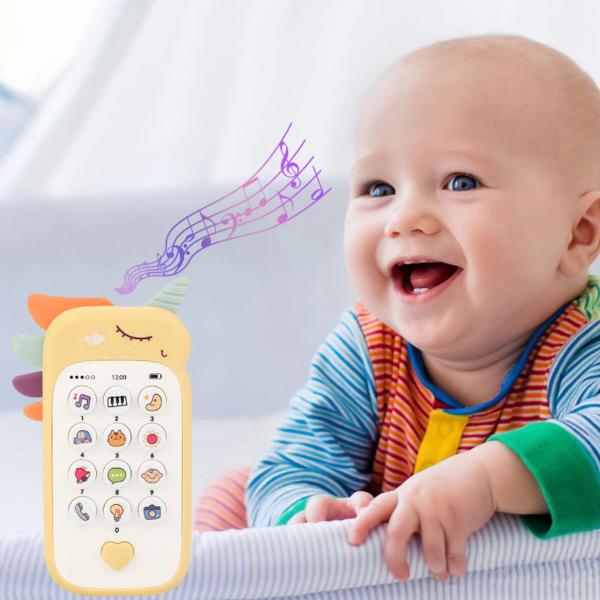 Imagem de Baby Phone 50 Músicas+Mordedor Unicórnio Amarelo - Polibrinq