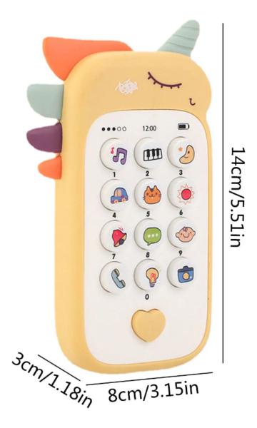 Imagem de Baby Phone 50 Músicas+Mordedor Unicórnio Amarelo - Polibrinq