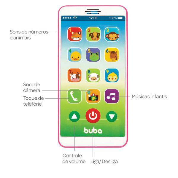 Imagem de Baby Phone Buba Brinquedo Musical Telefone Celular Infantil