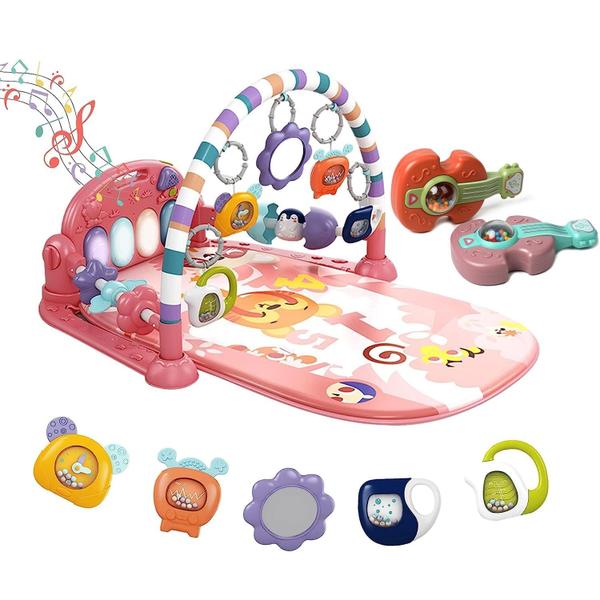 Imagem de Baby Play Mat Dearlomum Baby Gym com 5 brinquedos para 0 a 12 meses