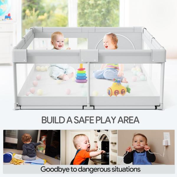 Baby Playpen Fodoss Play Yard para bebês e crianças pequenas 120x120cm Imagem de Baby Playpen Fodoss Play Yard para bebês e crianças pequenas 120x120cm