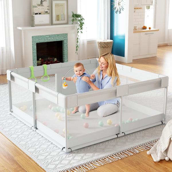 Baby Playpen Fodoss Play Yard para bebês e crianças pequenas 120x120cm Imagem de Baby Playpen Fodoss Play Yard para bebês e crianças pequenas 120x120cm