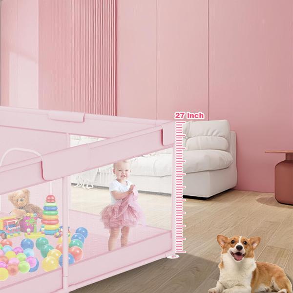 Imagem de Baby Playpen Hiaksedt 74x50cm para bebês e crianças pequenas rosa