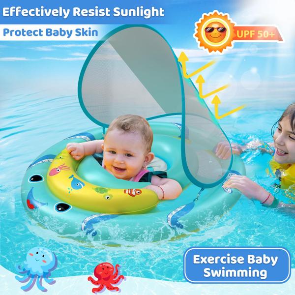 Imagem de Baby Pool Float AnbQuik com dossel UPF50+ por 6 a 24 meses