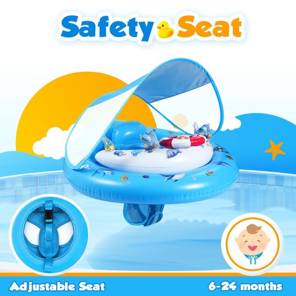 Imagem de Baby Pool Float GLOPUS com dossel para 6 a 24 meses com brinquedo