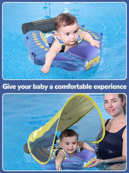 Imagem de Baby Pool Float Mambobaby com dossel não inflável 3-24 m roxo