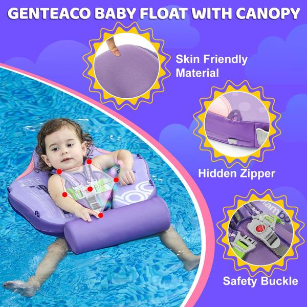 Imagem de Baby Pool Float Mambobaby não inflável com dossel de 3 a 24 meses