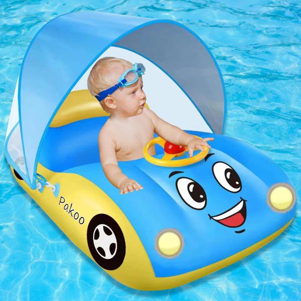 Imagem de Baby Pool Float Pakoo com dossel UPF50+ por 18 a 36 meses