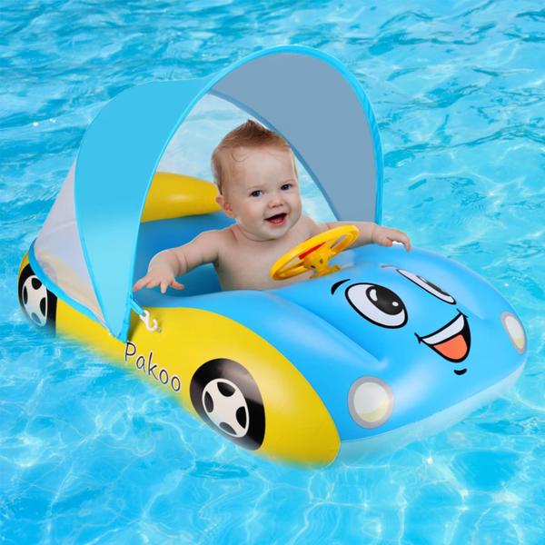 Imagem de Baby Pool Float Pakoo com dossel UPF50+ por 18 a 36 meses